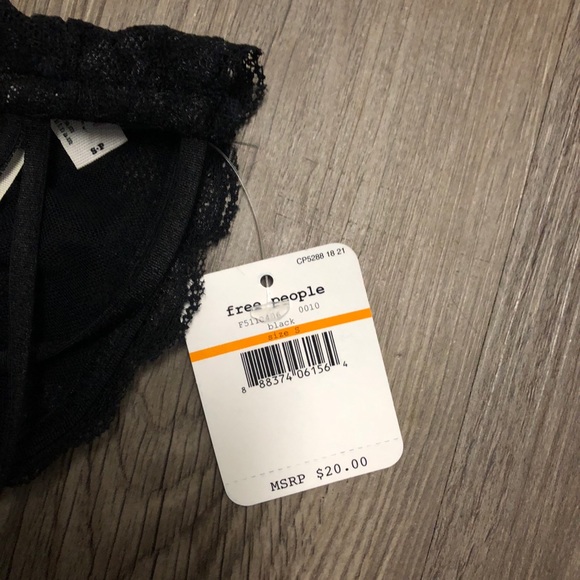 Free People Intimately Lace Bandeau Black Sz Small - Picture 3 of 5